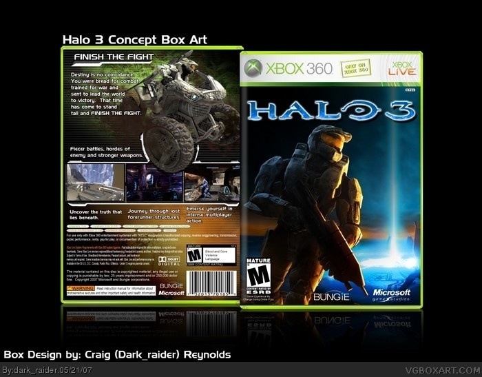 Halo 3 Xbox 360 Box Art Cover by dark_raider