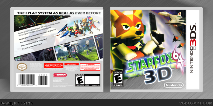 Star Fox 64 3D Nintendo 3DS Box Art Cover by Willy105