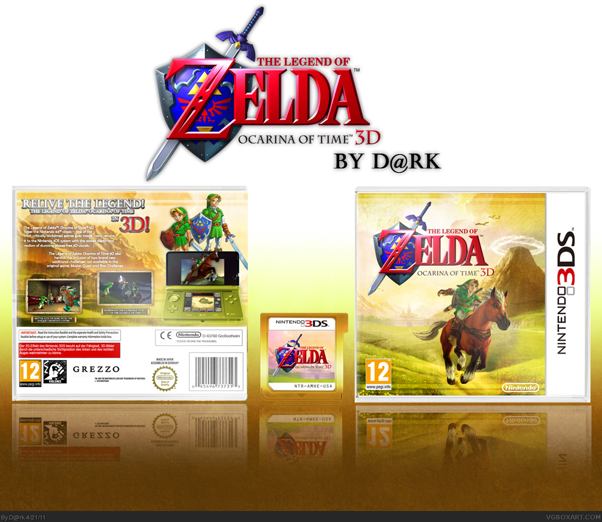 The Legend of Zelda: Ocarina of Time Wii Box Art Cover by Eggboy'13
