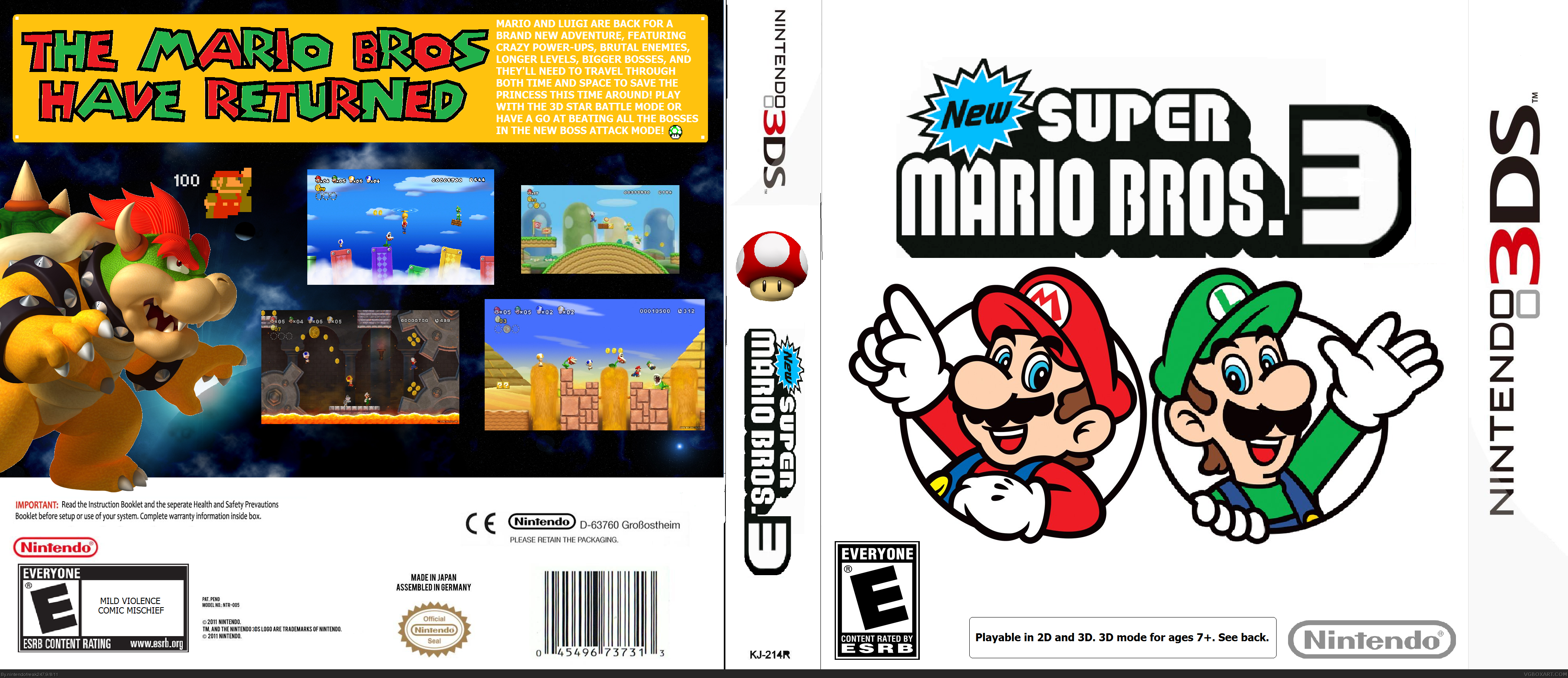 Viewing Full Size New Super Mario Bros 3d Box Cover