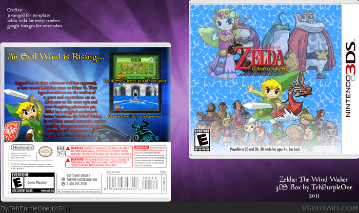 Wind Waker Nintendo 3DS Box Art Cover 