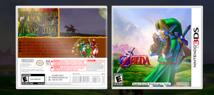 The Legend of Zelda: Ocarina of Time 3D Nintendo 3DS Box Art Cover