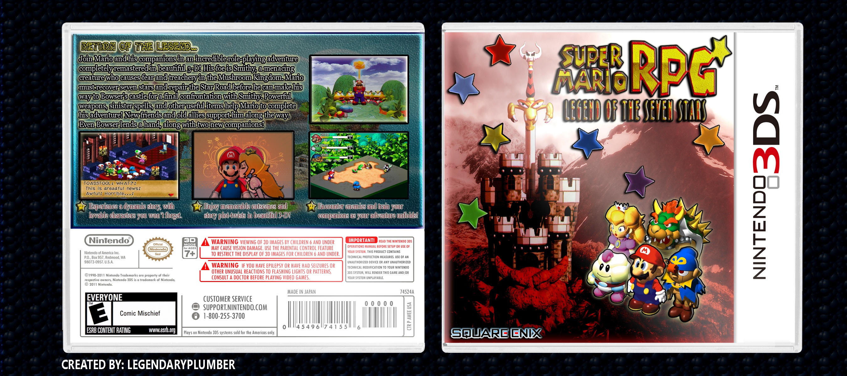 Super Mario RPG: Legend of the Seven Stars 3D box cover