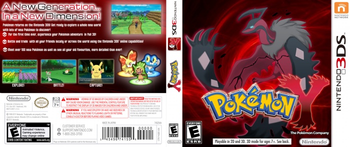 Pokemon Y Cover Art Josh777 Box by 3DS Nintendo