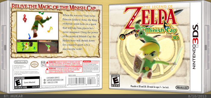 The Zelda: The Minish Cap 3D box art cover