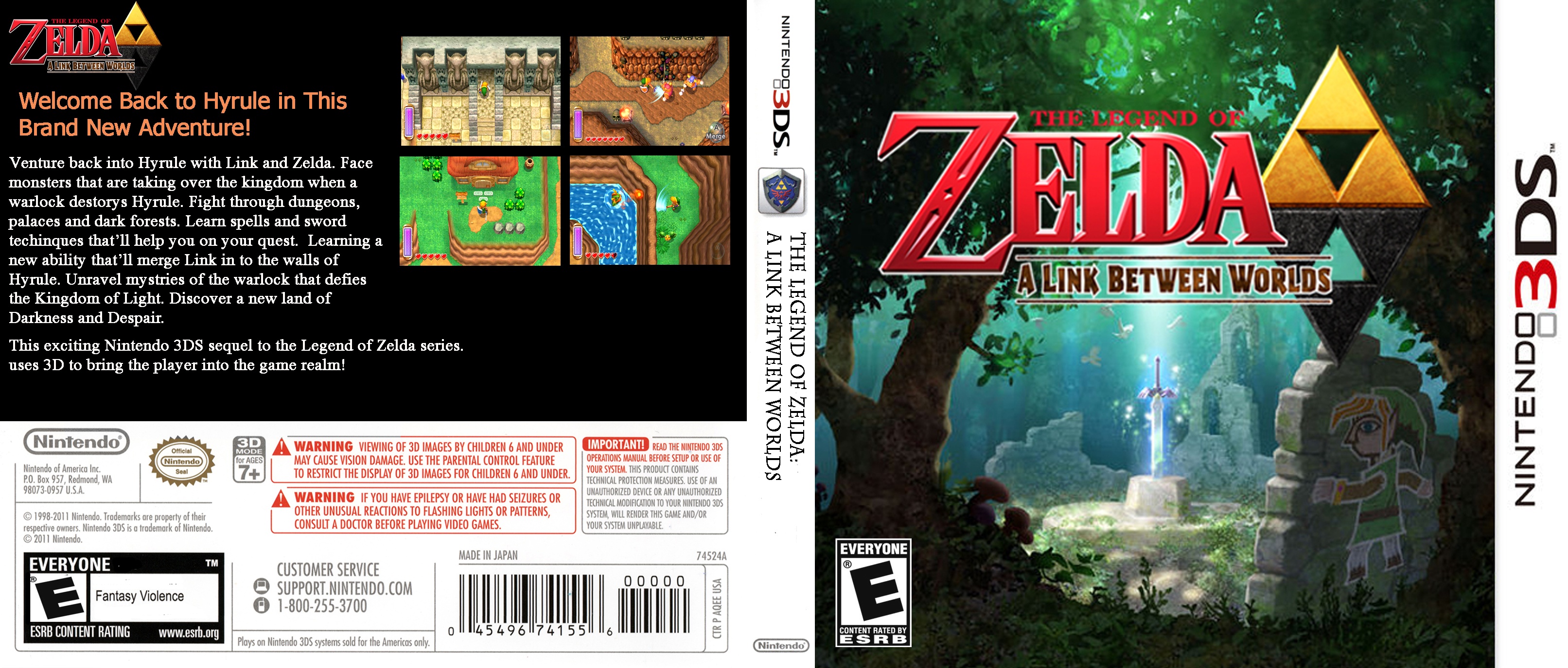 The Legend of Zelda : A Link Between Worlds box cover