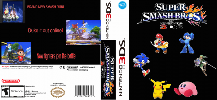 Super Smash Bros. For 3DS box art cover