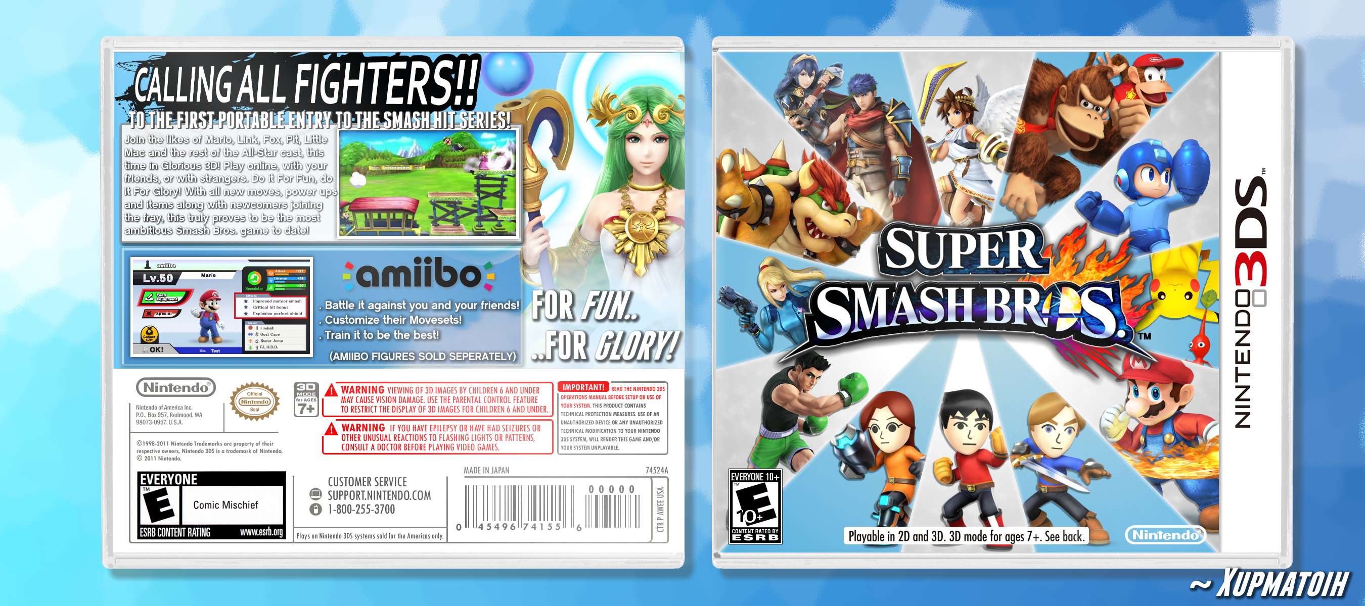 Super Smash Bros for Nintendo 3DS box art cover. 