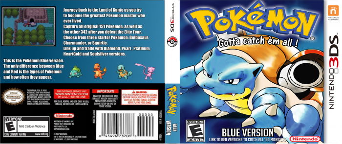 Pokemon Blue box art cover