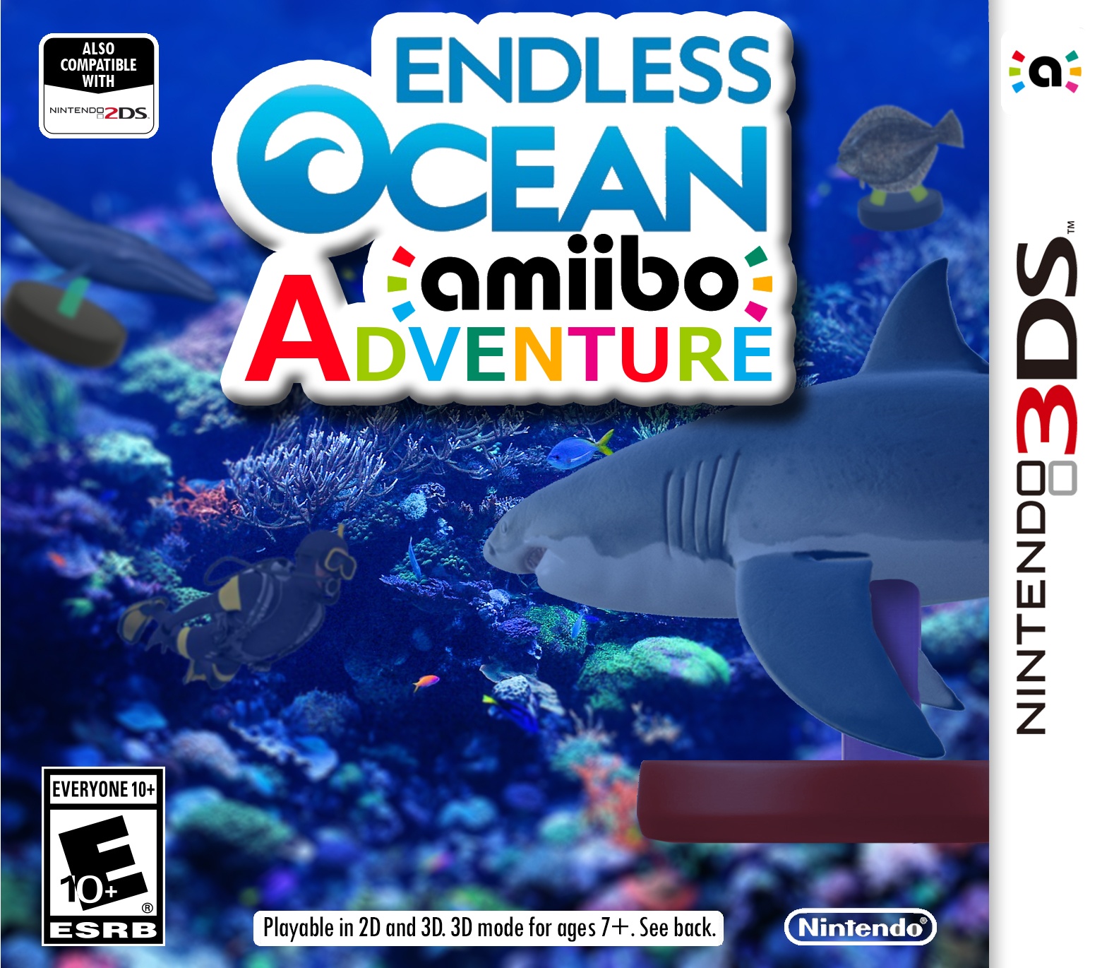 Viewing full size Endless Ocean Amiibo Adventure box cover