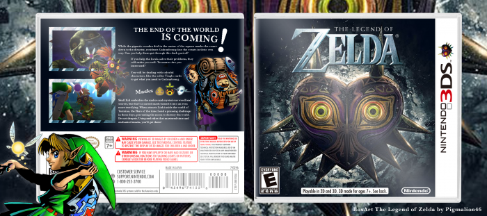 The Legend of Zelda Majora's Mask 3D box art cover