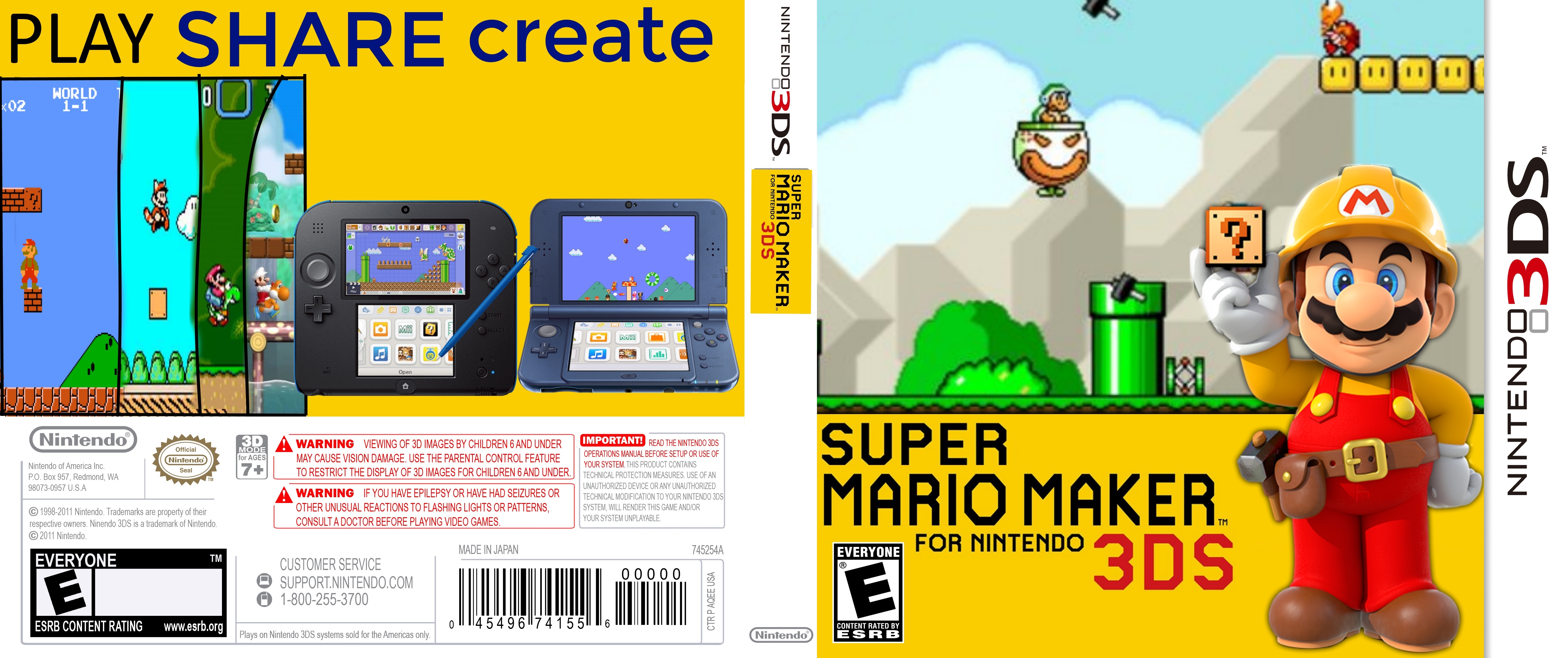 Super Mario Maker : For Nintendo 3DS box cover