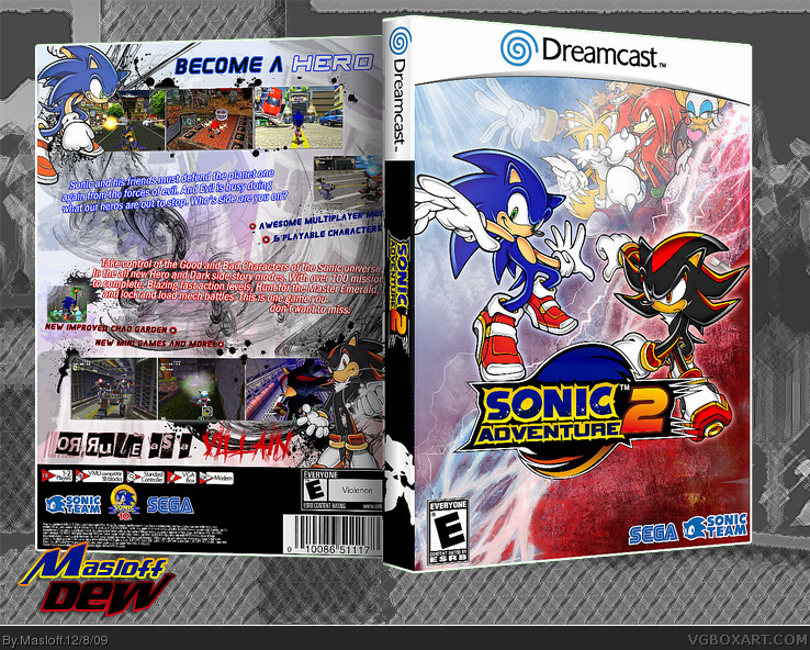 Sonic Adventure 2 Dreamcast Box Art Cover by Masloff.
