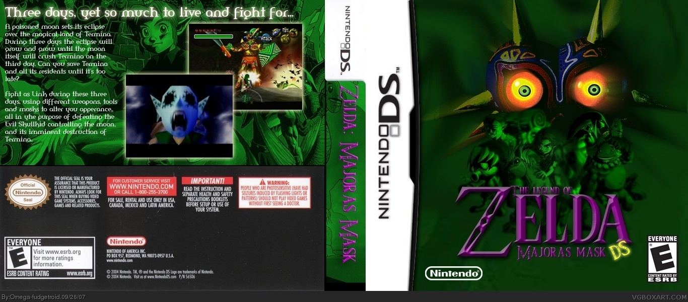 The Legend of Zelda: Majora's Mask DS box cover