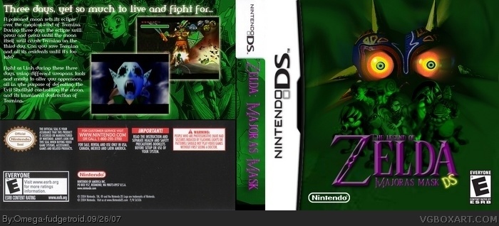 The Legend of Zelda: Majora's Mask DS box art cover