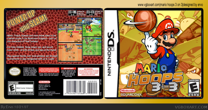 Mario Hoops: 3 on 3 Nintendo DS Box Art Cover by Ervo