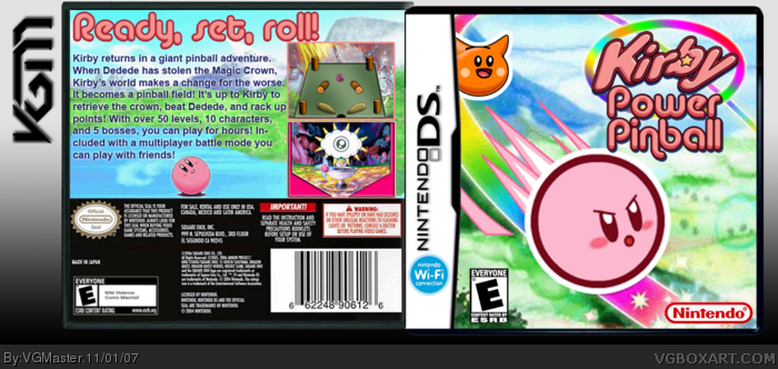 Kirby Power Pinball box art cover