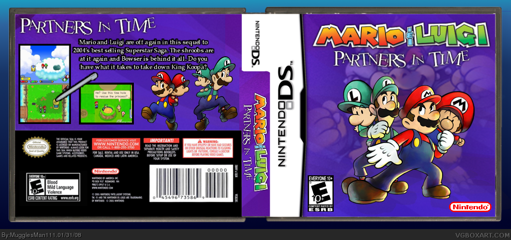 Mario & Luigi: Partners In Time box cover