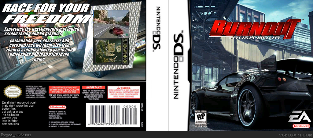 Burnout Rush Hour Nintendo DS Box Art Cover by god i