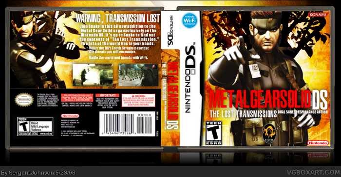 Metal Gear Solid: The Lost Transmissions box art cover