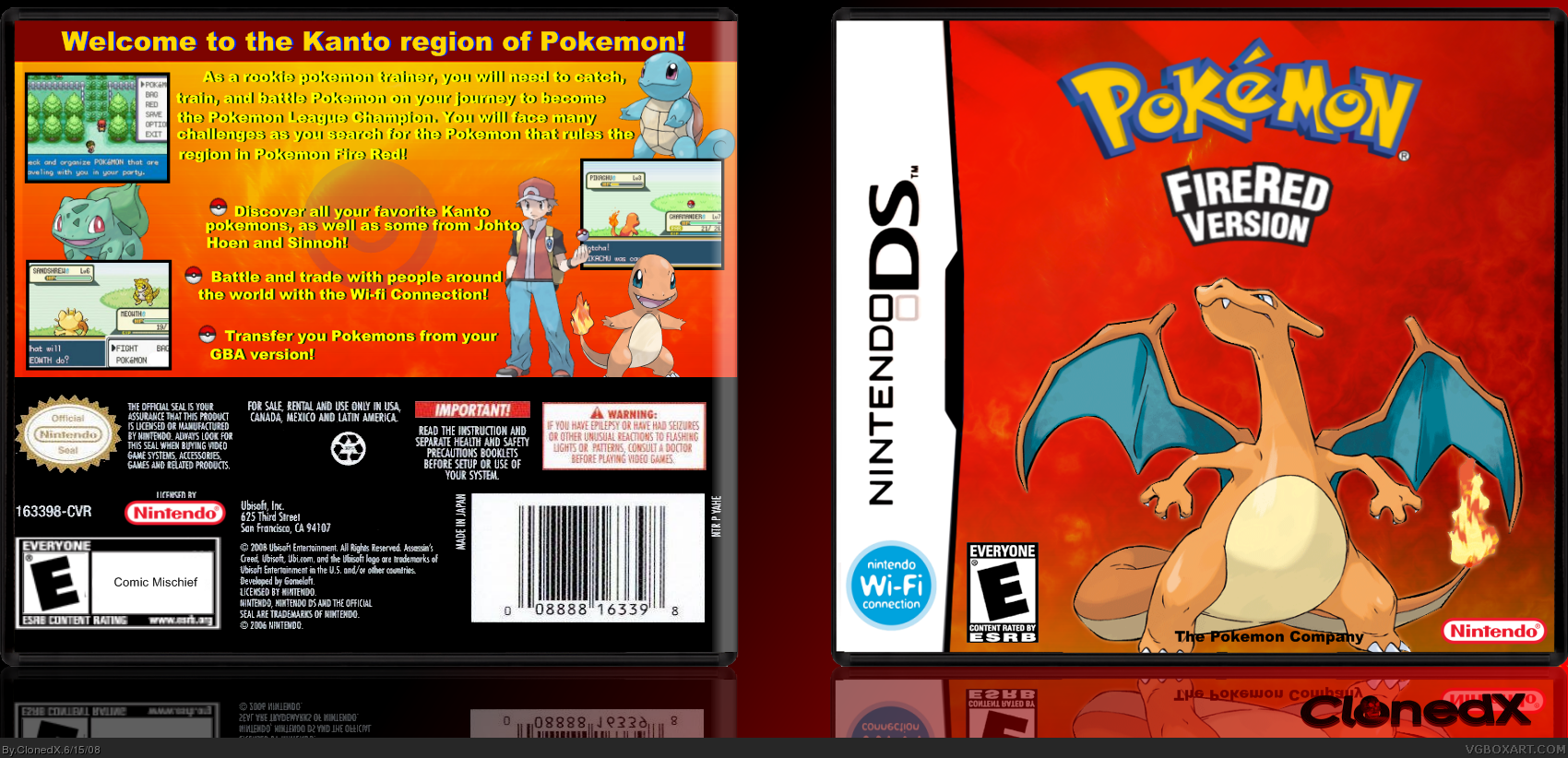 Pokemon Fire Red Nintendo DS Box Art Cover by ClonedX