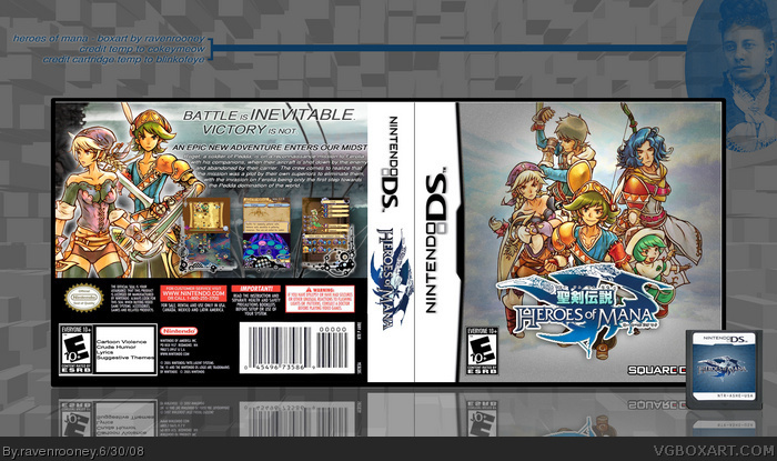 Heroes of Mana Nintendo DS Box Art Cover by ravenrooney