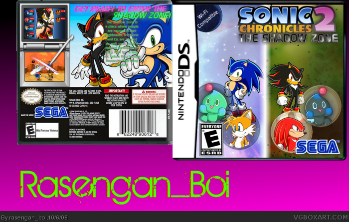 Sonic Chronicles 2 The Shadow Zone box art cover