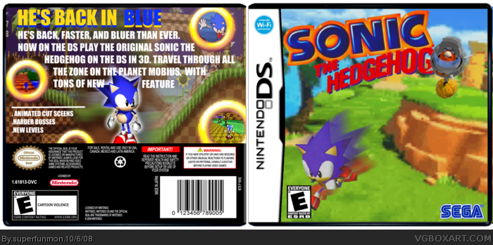 Sonic the Hedgehog 3D box art cover