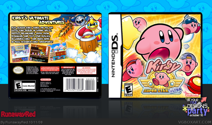 Kirby Super Star Ultra Nintendo DS Box Art Cover by RunawayRed