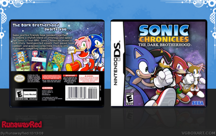 Sonic Chronicles The Dark Brotherhood Nintendo Ds Box Art Cover By Runawayred