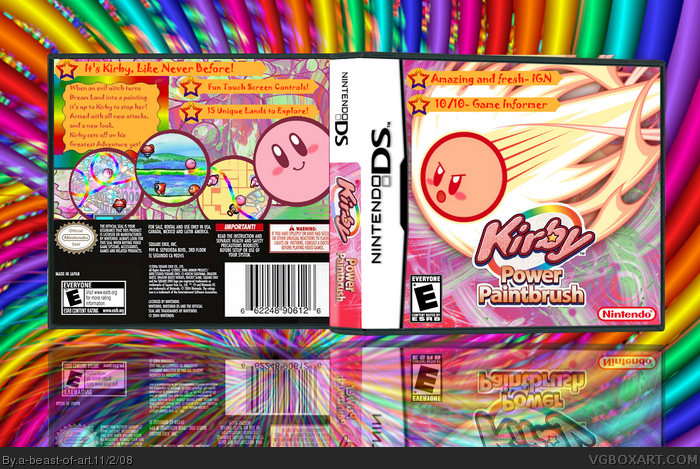 Kirby : Power Paintbrush Nintendo DS Box Art Cover by a-beast-of-art