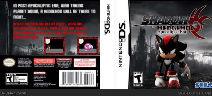 Shadow the Hedgehog Game Boy Advance Box Art Cover by SilverHell101