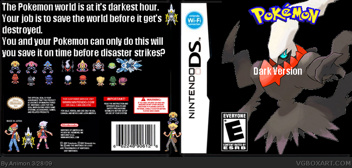 I wanted box art for Pokémon Dark Worship and Sovereign of the Skies so i  made these in 20 min : r/PokemonROMhacks