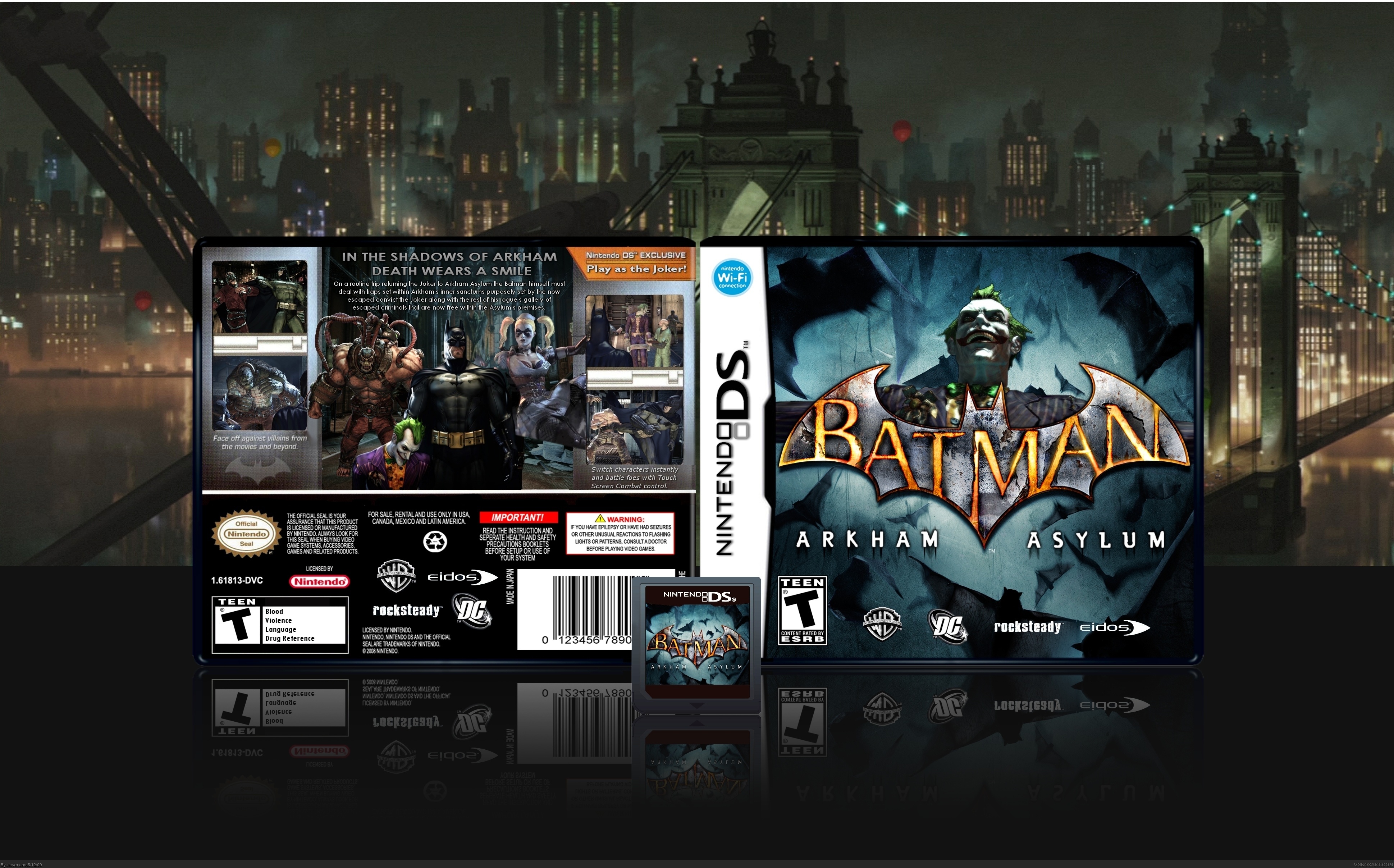 Batman: Arkham Asylum Nintendo DS Box Art Cover by stevencho