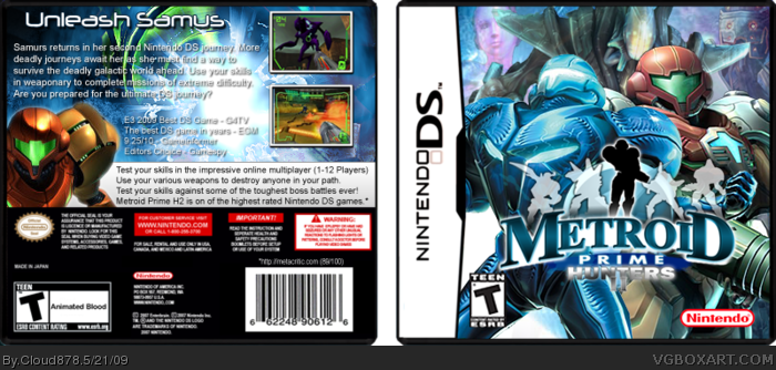 Metroid Prime Hunters 2 Nintendo DS Box Art Cover by Cloud878