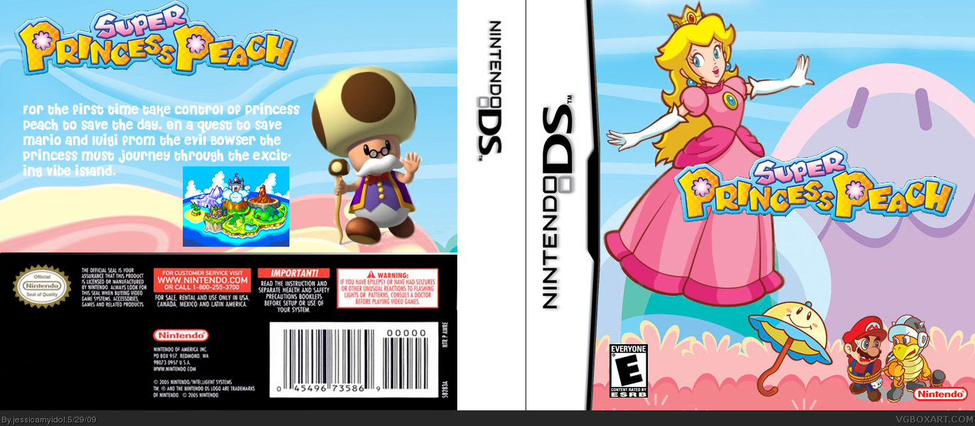 Super Princess Peach box cover. 