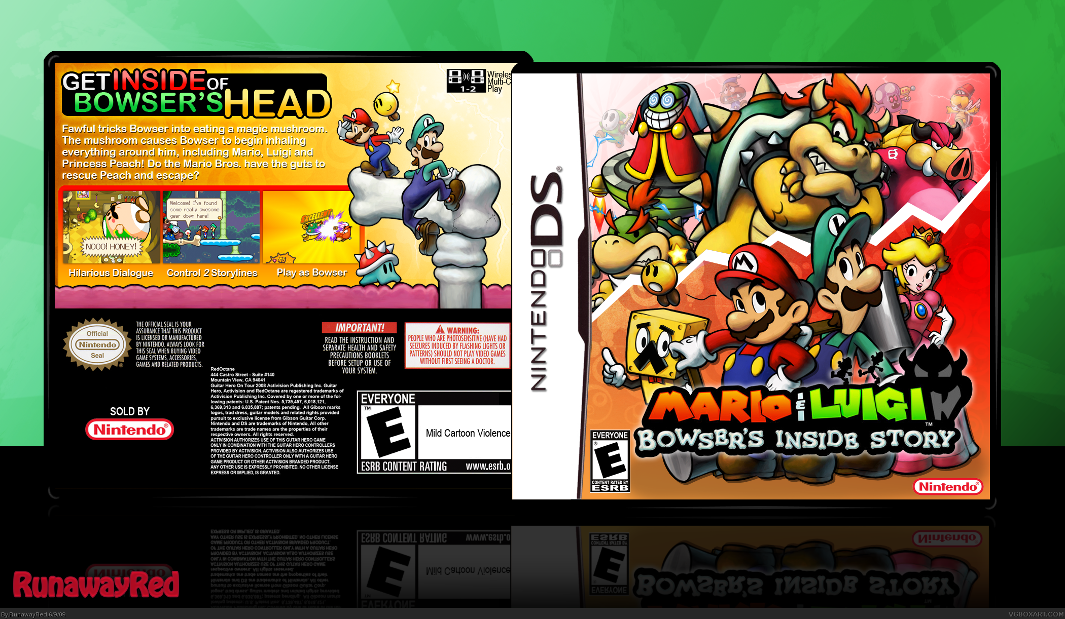 Viewing full size Mario & Luigi: Bowser's Inside Story box cover.