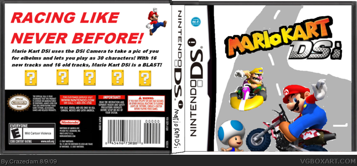 Mario Kart DSi box art cover