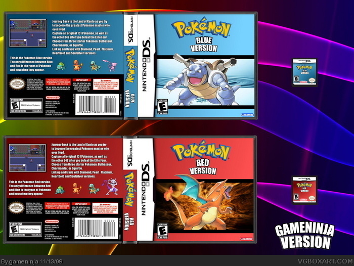 Pokemon Red, Yellow, & Blue Nintendo 3DS Box Art Cover by Wenis