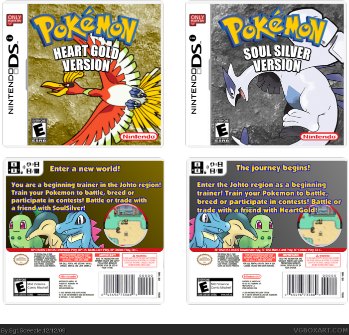 Pokemon: HeartGold and SoulSilver Nintendo DS Box Art Cover by Sgt.Sqeezle