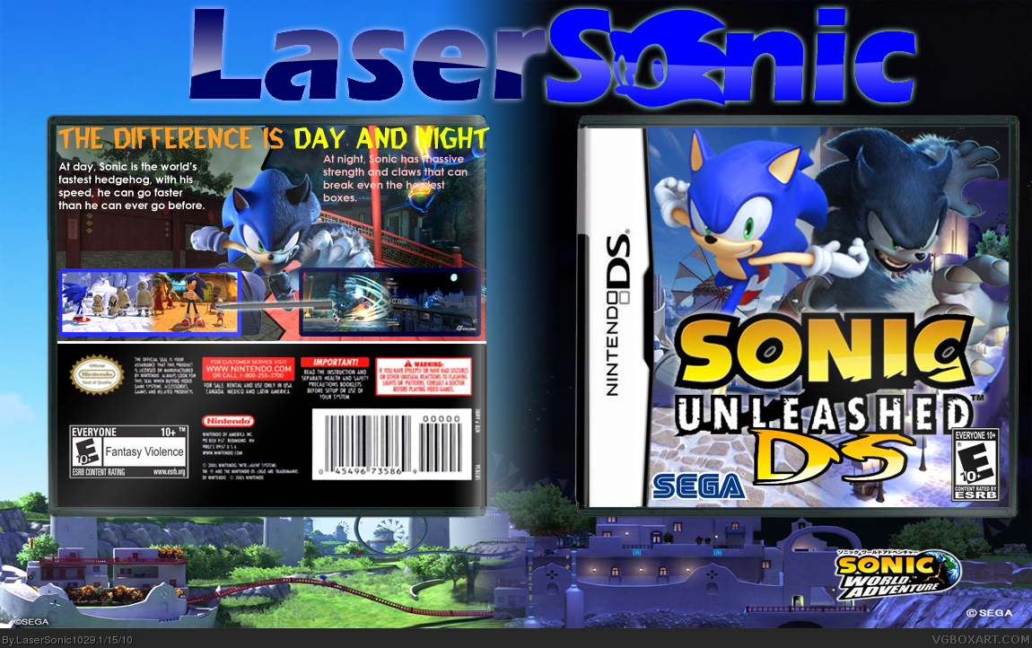 Sonic Unleashed DS Nintendo DS Box Art Cover by LaserSonic1029.