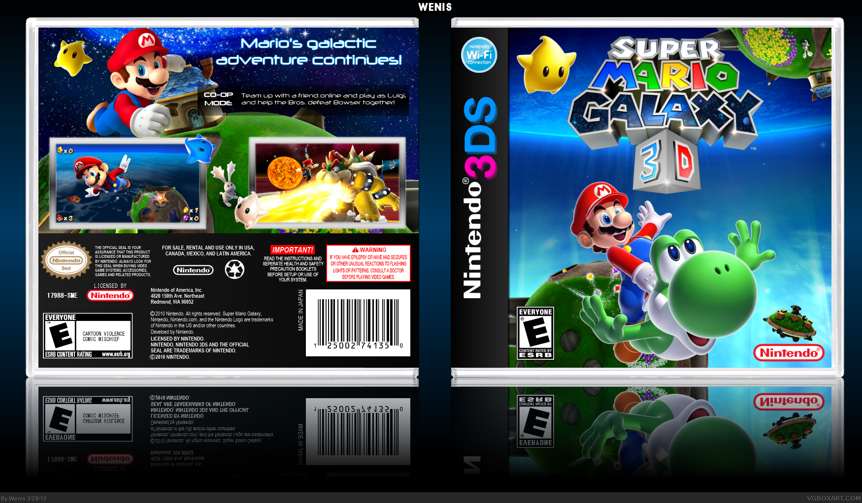 Viewing full size Super Mario Galaxy 3D box cover.