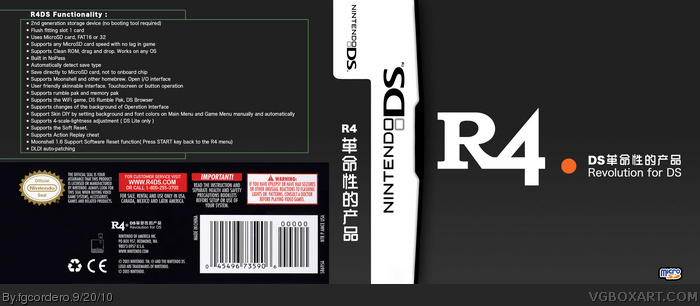 R4 Revolution For Ds Ndsl Nds Nintendo Ds Box Art Cover By Fgcordero