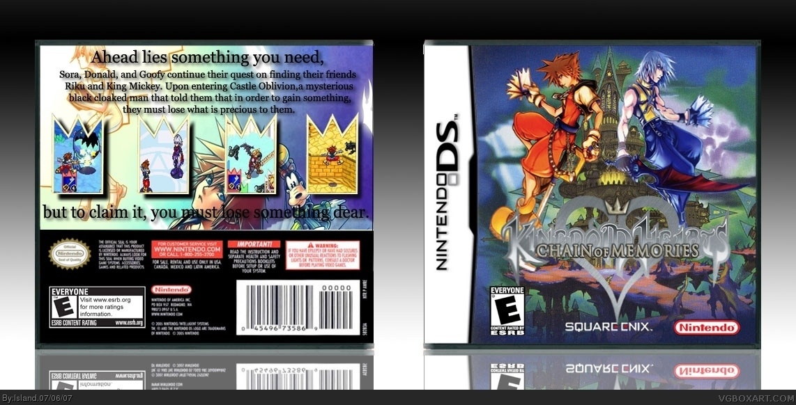 Viewing full size Kingdom Hearts: Chain of Memory box cover