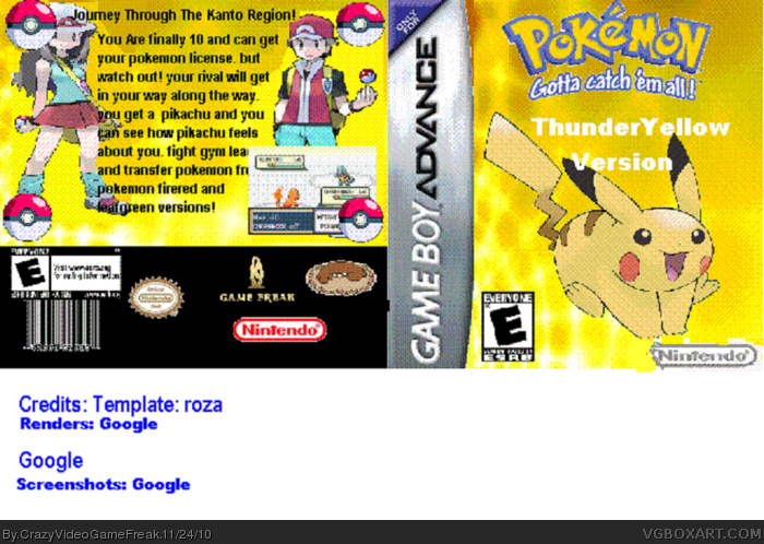 Pokemon ThunderYellow box art cover