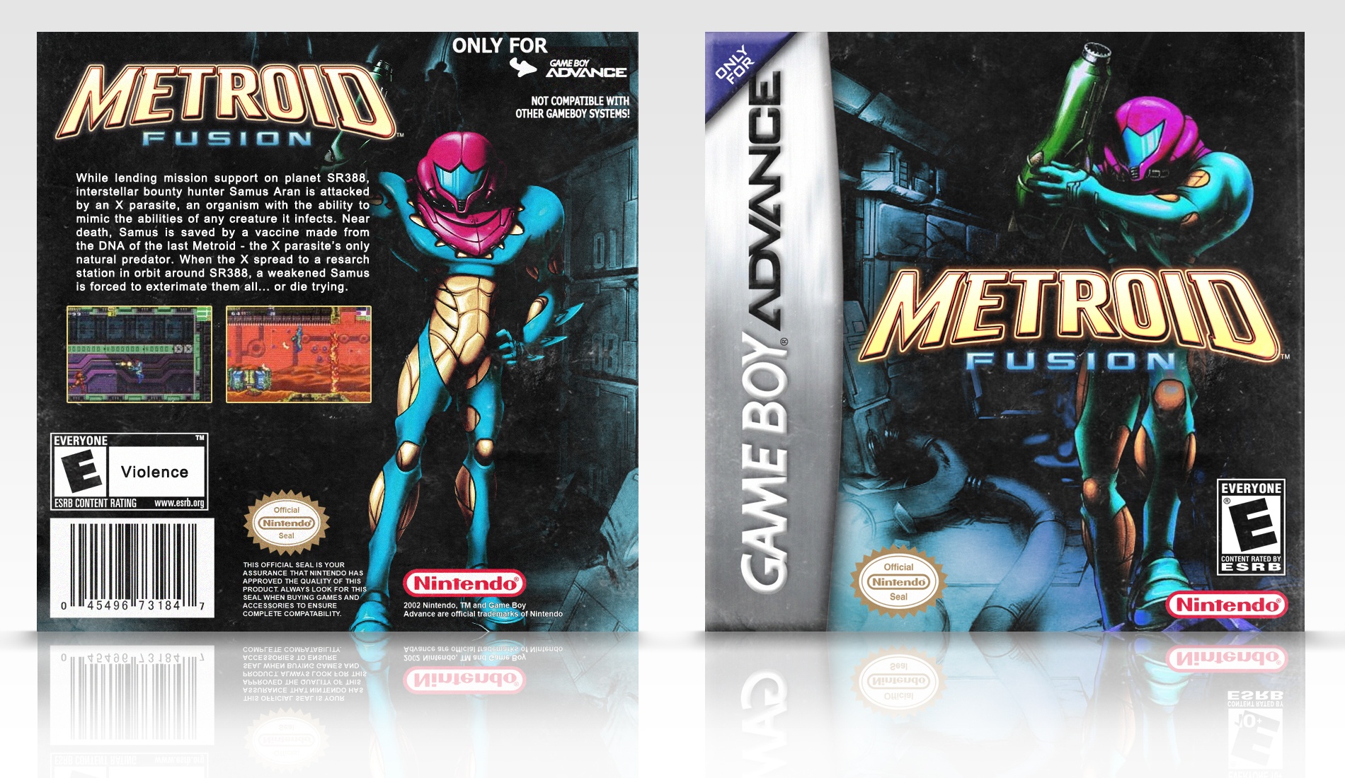 Viewing full size Metroid Fusion box cover.