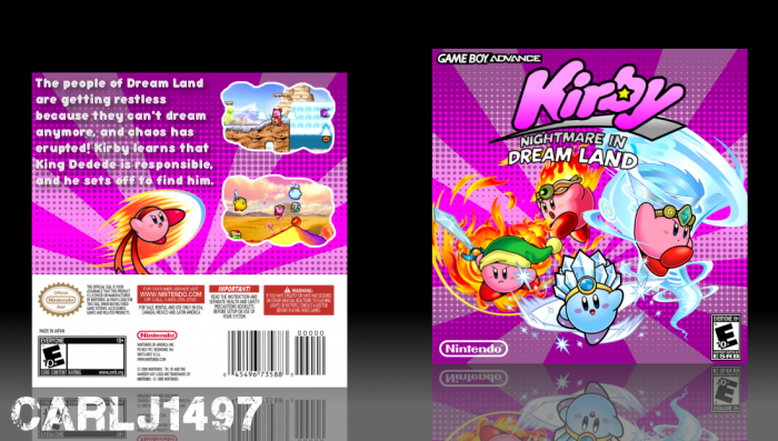 Kirby: Nightmare in Dreamland Game Boy Advance Box Art Cover by Carlj1497