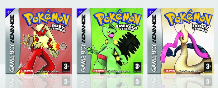 Pokemon Ruby, Emerald and Ivory box art cover