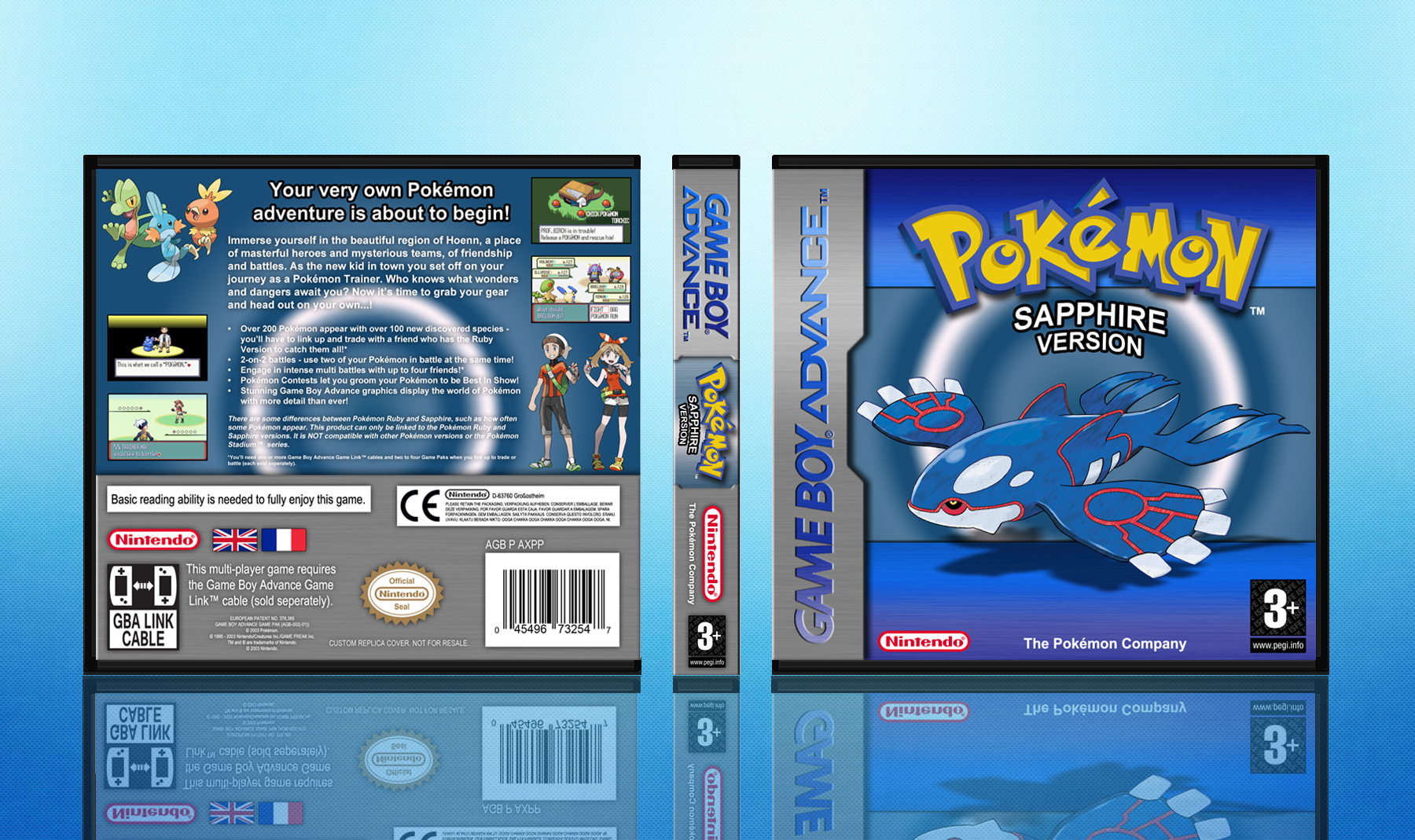 Pokemon Sapphire version box cover