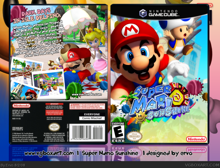 Super Mario Sunshine GameCube Box Art Cover by Ervo
